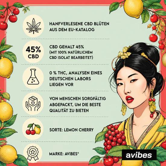 Lemon Cherry | avibes® CBD Blüten | 45% CBD