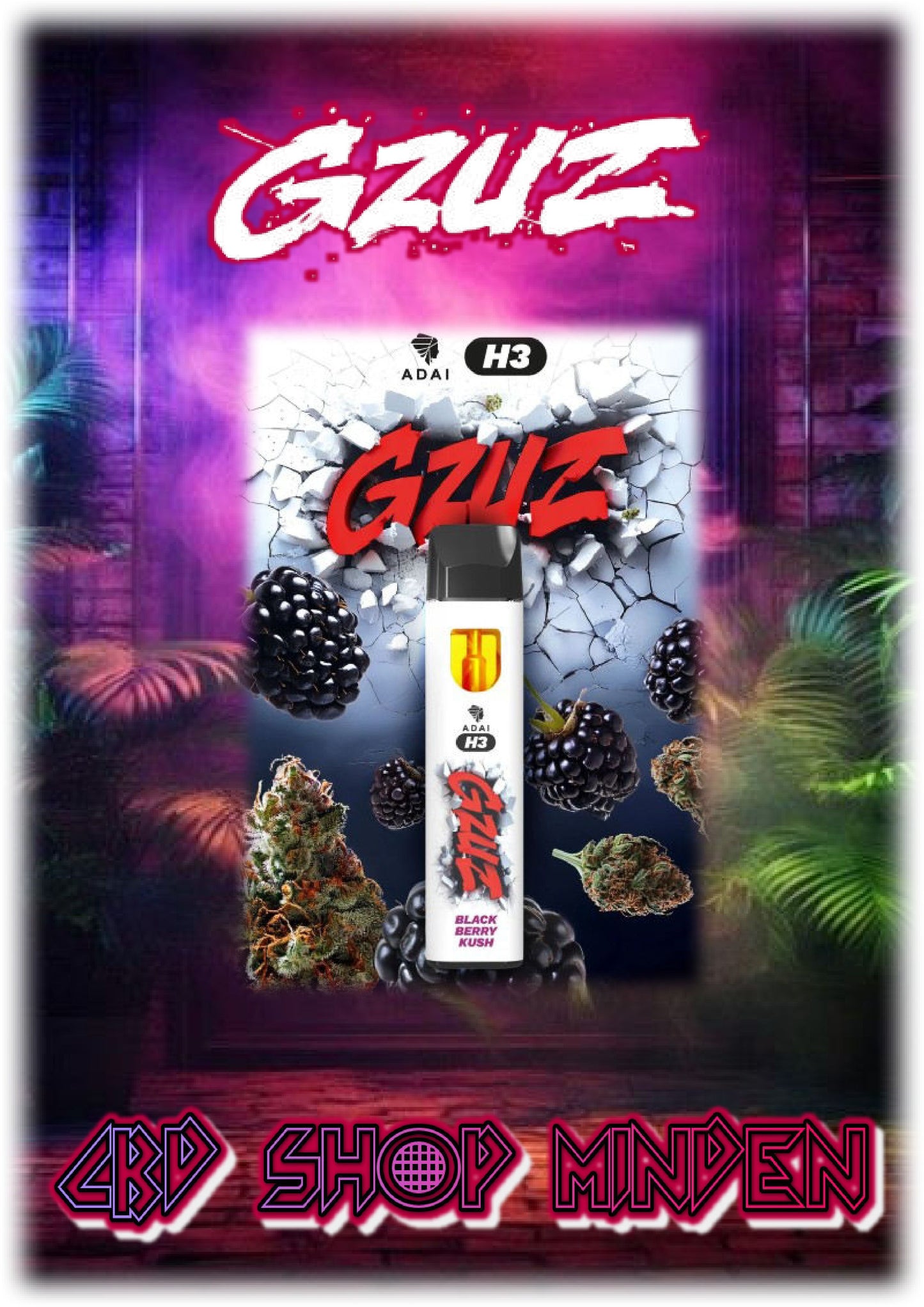 Blackberry Kush-GZUZ H3 Superior Blend Vape V2 - 1ml