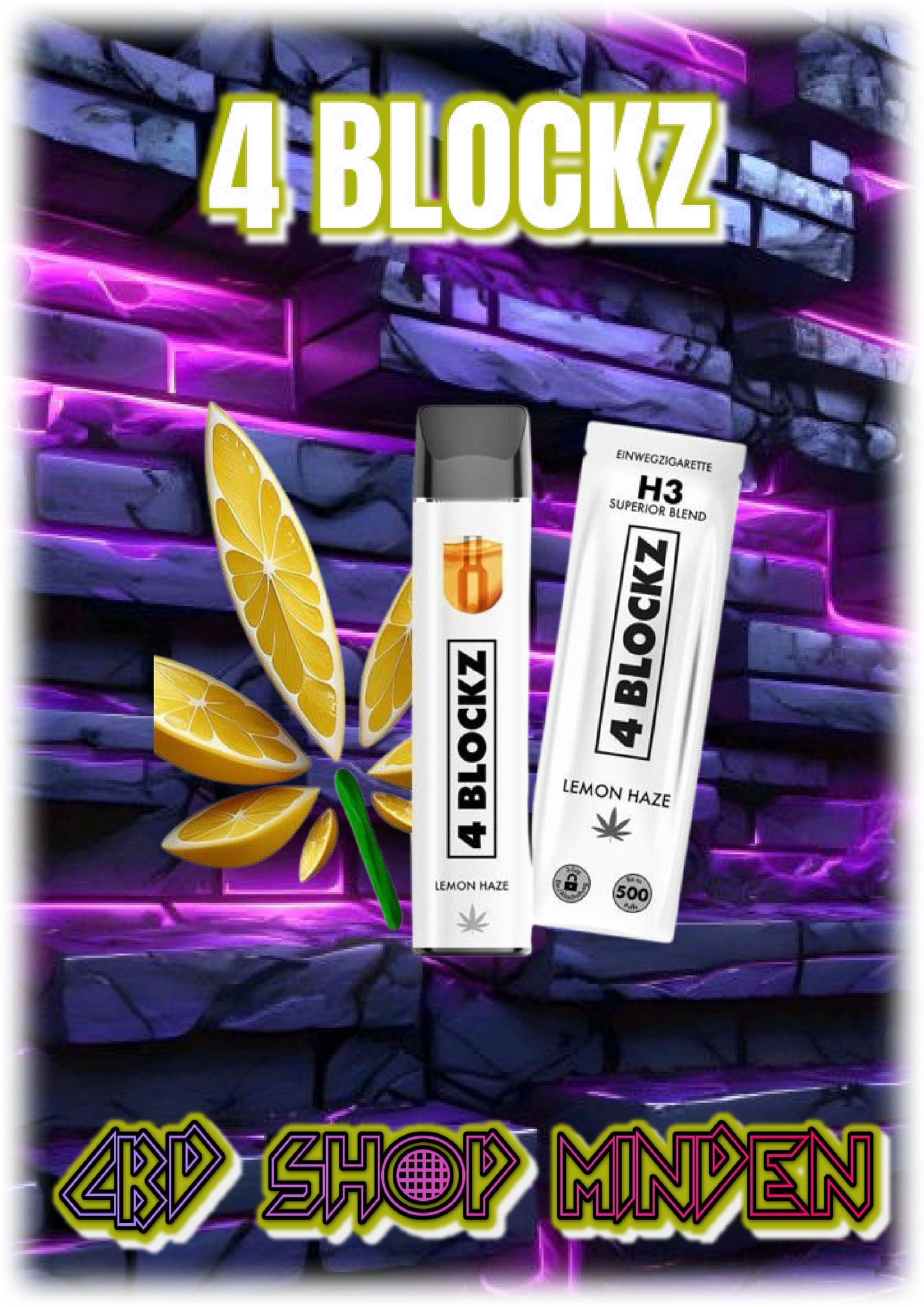 Lemon Haze - 4 Blockz H3 Vape 1ml