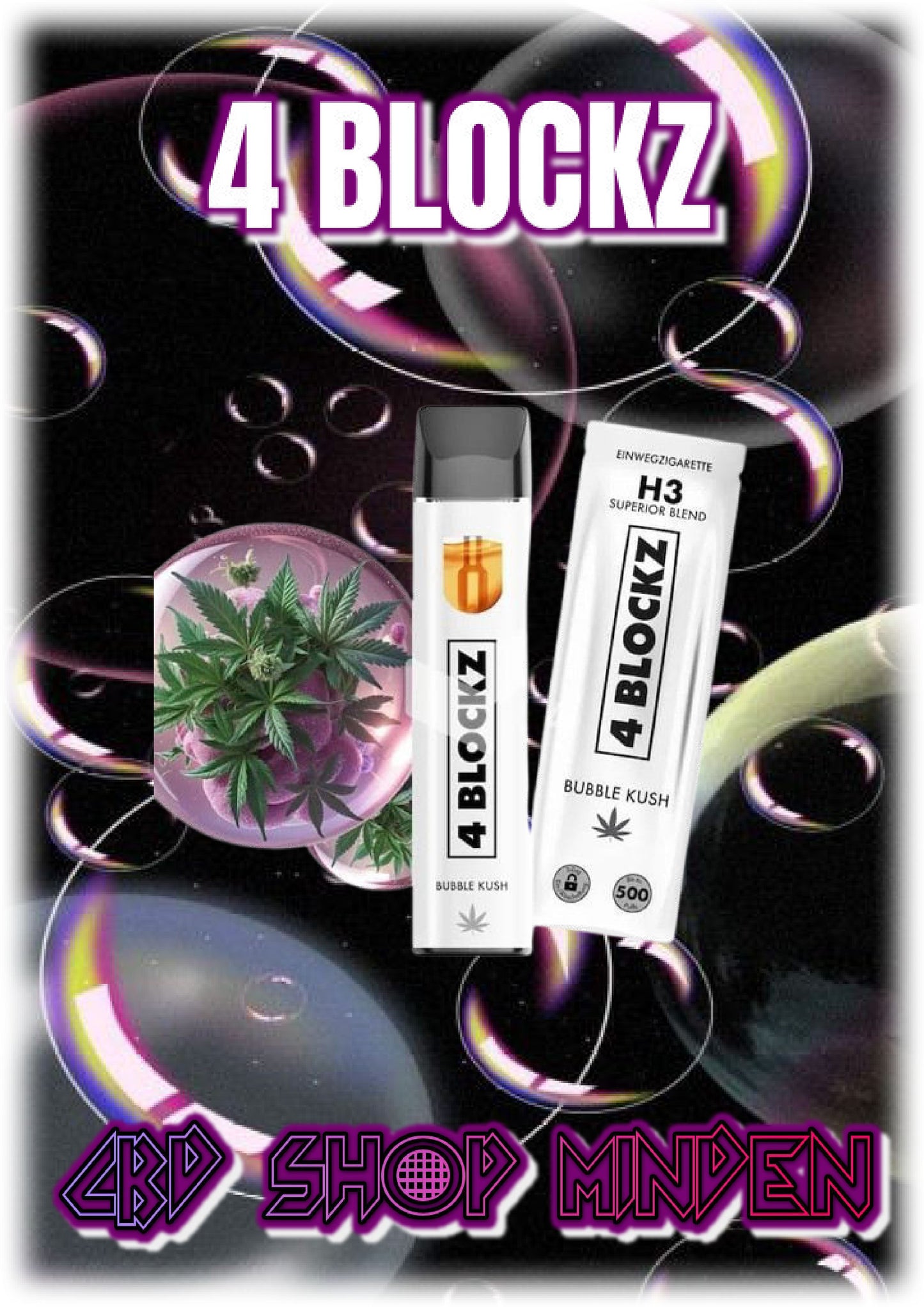 Bubble Kush - 4 Blockz H3 Vape 1ml