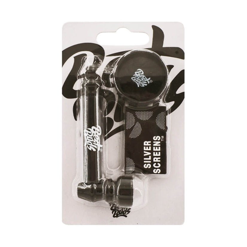 Best Buds Pipsy Schwarze Metallpfeife mit Mini-Grinder