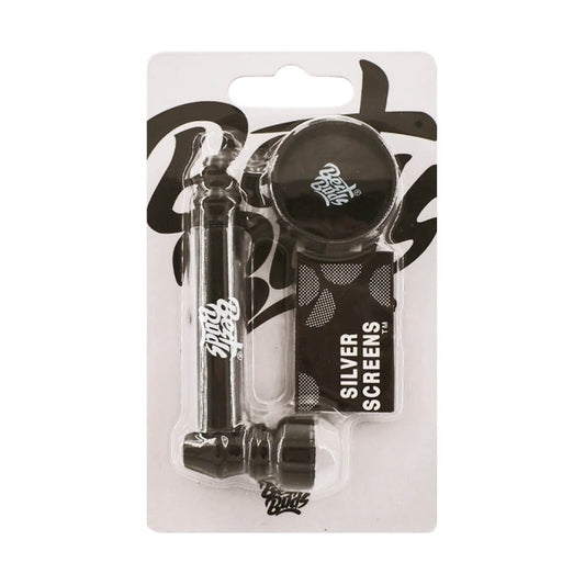 Best Buds Pipsy Schwarze Metallpfeife mit Mini-Grinder