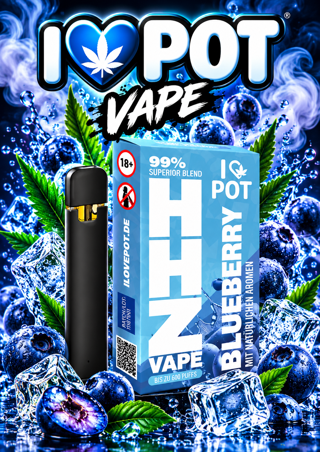 Blueberry - I Love Pot | HHZ Vape | 99% Superior Blend