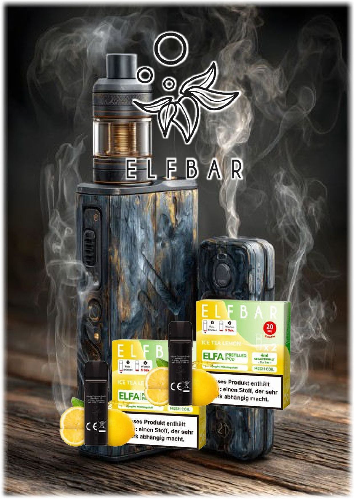 Ice Tea Lemon - Elfbar Elfa Pod  - 20mg - ca. 600 Züge - 2er Set