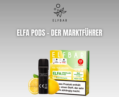 Ice Tea Lemon - Elfbar Elfa Pod  - 20mg - ca. 600 Züge - 2er Set